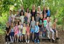 GOOD: Staff and children at Rushwick Pre-School who are celebrating a 'good' inspection from Ofsted