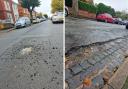 POTHOLES: Potholes in The Hill Avenue, Worcester
