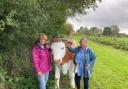 Cllr Meg Farmer and Cllr Mary Drinkwater with the villages newest addition.