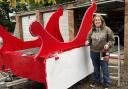 SANTA'S HELPER: Katie Lambeth-Mansell making the Whittington sleigh
