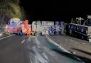 CRASH: An overturned lorry saw a section of the M5 closed for eight hours.