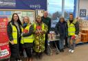 Volunteers greeted customers as they appealed for supplies at the Tesco store in Warndon