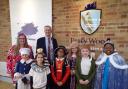 Mayor of Worcester, Louis Stephens, spoke to children at the event