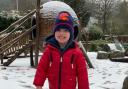 EXCITEMENT: Children have been out playing in the snow this morning.