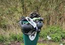 YUCK: Overflowing dog poo bin in Swan Drive, Droitwich.