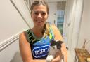 Pershore’s Claire Elston, pictured with her cat Minty, will be doing the London Marathon for the local RSPCA branch