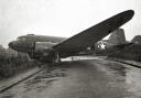 The Dakota that overshot the runway and crashed onto Bilford Road, Worcester, in 1942