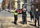 Eyewitnesses noticed there was a large police presence in Worcester High Street today (Thursday)