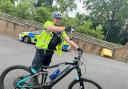 SPRAYED: One of the E-bike riders was sprayed with Smart Water spray during the incident in the Malvern Hills