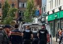 INCIDENT: Police make an arrest in Pump Street in Worcester city centre