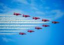 The Red Arrows will fly over Worcestershire to The Midlands Air Festival on Sunday