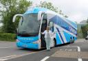 POLLS: Harriett Baldwin, pictured alongside the Conservative Battlebus which visited Worcester, Malvern and Pershore last week.