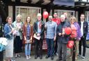 LABOUR: MEP Sion Simon with members of the Mid-Worcestershire branch in Evesham.