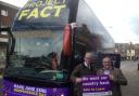 BUS: UKIP deputy leader Paul Nuttall and MEP James Carver in Worcester.