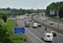 CRASH: The  M5 motorway in Worcestershire closed amid Storm Isha