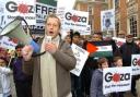APPEAL: Mark France, a member of the anti-war Respect party, urges people in Worcester to sign a petition calling for an end to the fighting in Gaza.