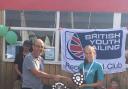 Lia Horne receives the best school team trophy on behalf of South Bromsgrove High. Picture: RYA Midlands