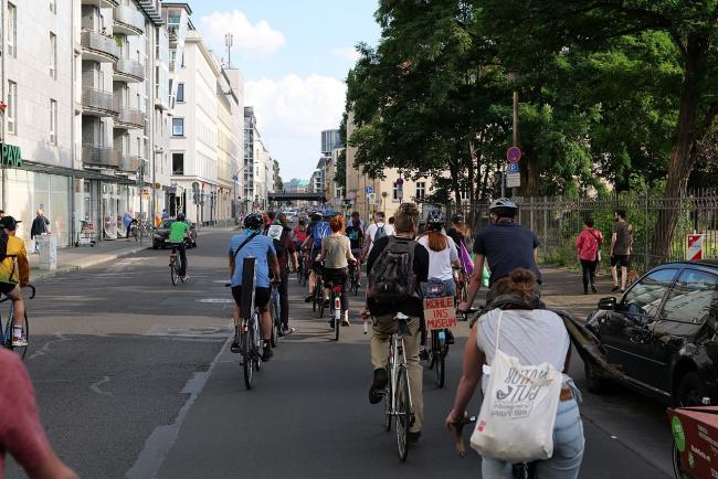 Cycling events such as the Critical Mass in Berlin have been organised to raise public awareness