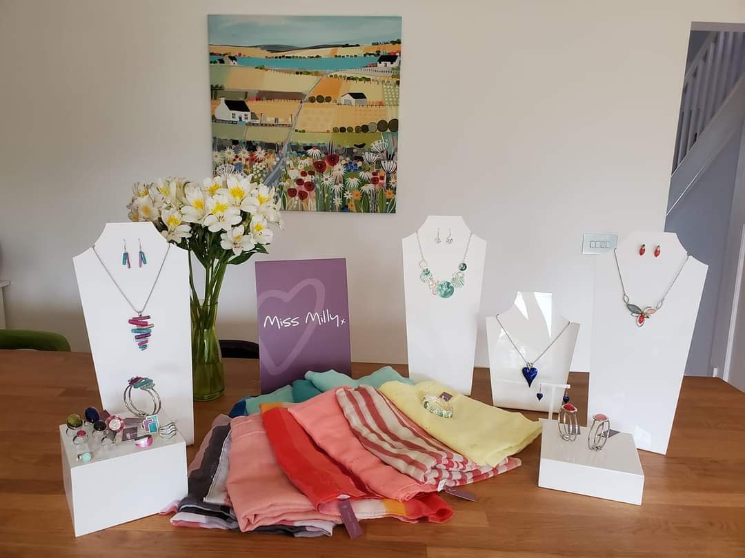 Product display at home for a virtual pop-up Christmas market with the Women Who Worcestershire networking group
