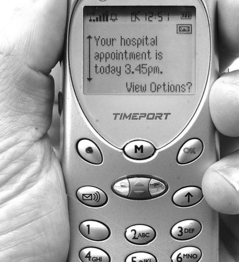  September 2003 and it’s the height of new technology – a trial project for text message reminders for hospital appointments 