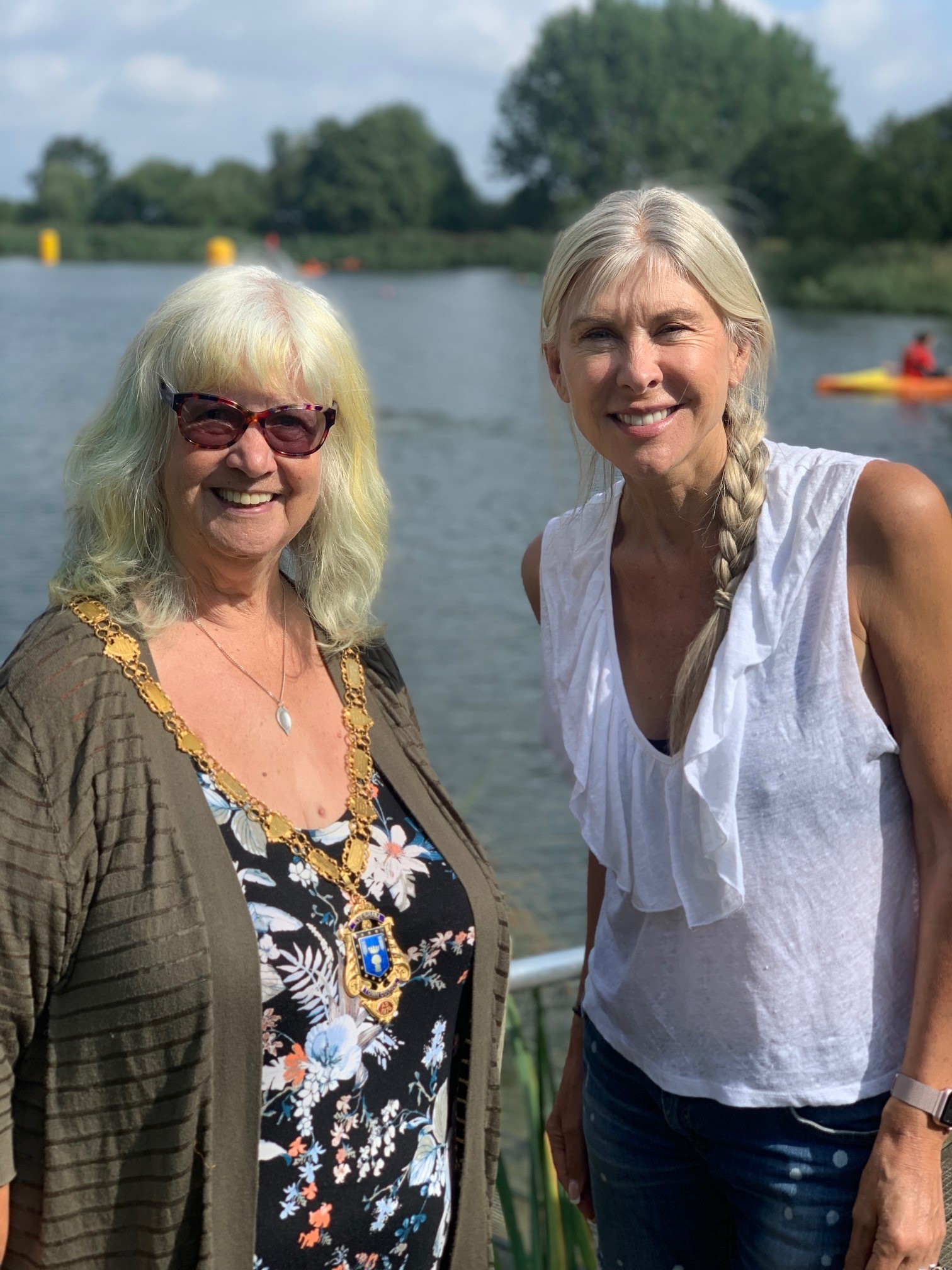 Mayor of Evesham, Cllr Sue Amor, and Sharron Davies were special guests at the event