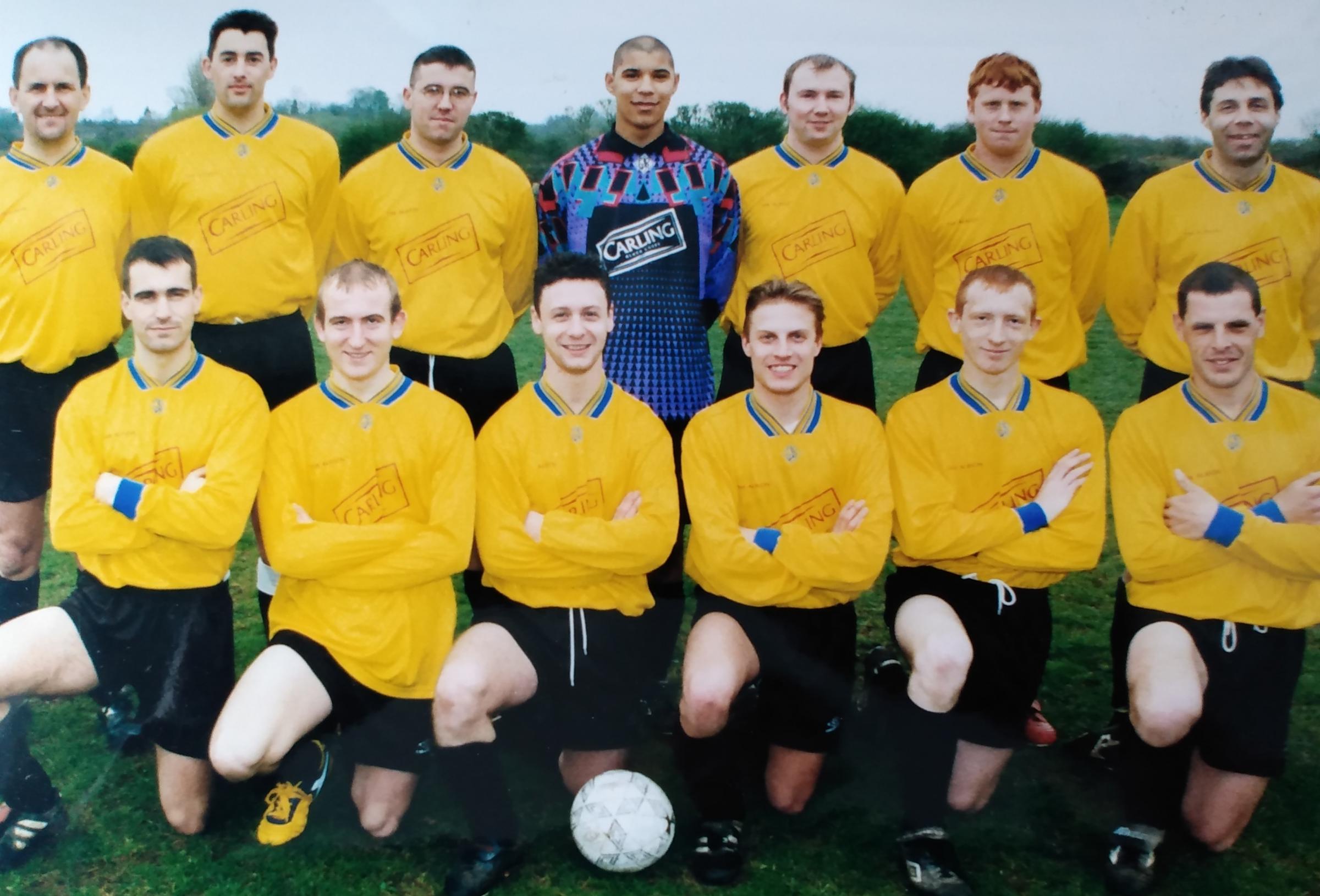 The Albion line-up in April 1999 before their 1-1 draw with GPO Rangers in a Worcester and District Sunday League Division One match. Did you come up against any of these players?