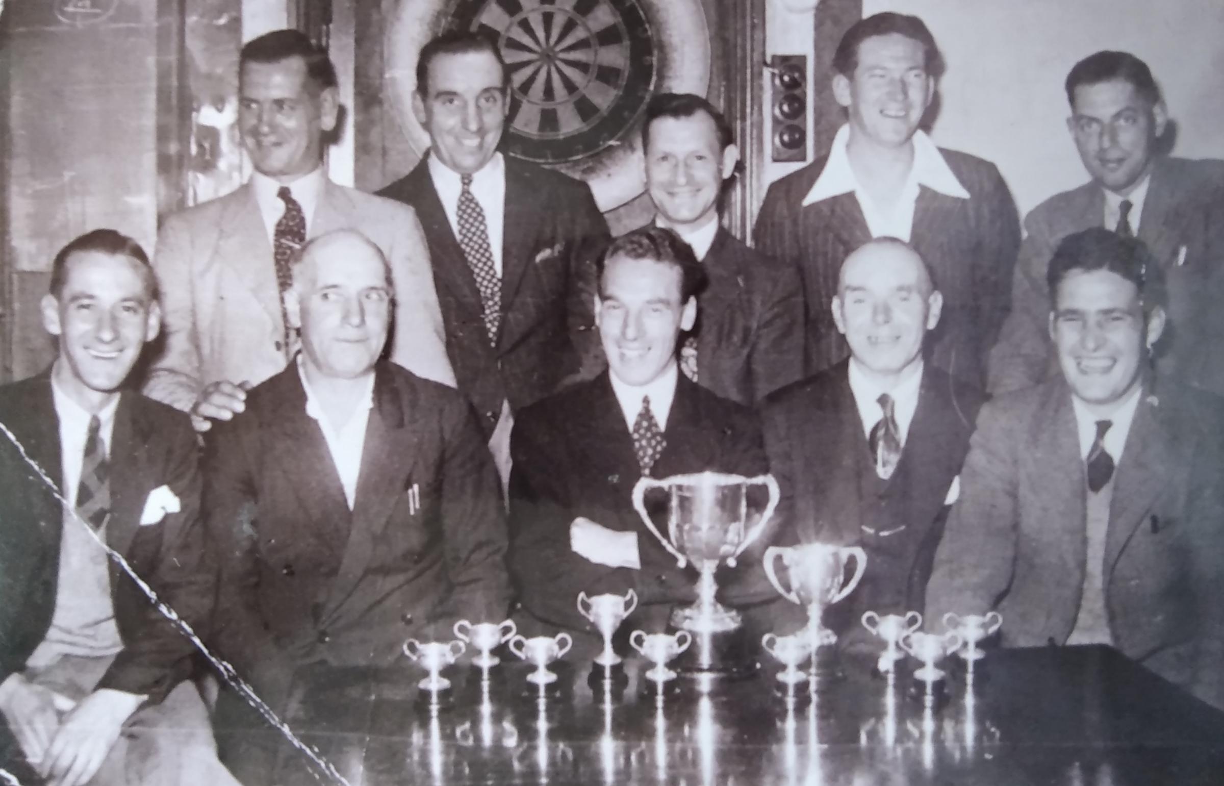 Arthur Reynolds’ daughter Vera went in this picture of the successful Crown Inn pub team, taken in 1950. Vera’s father is second left 