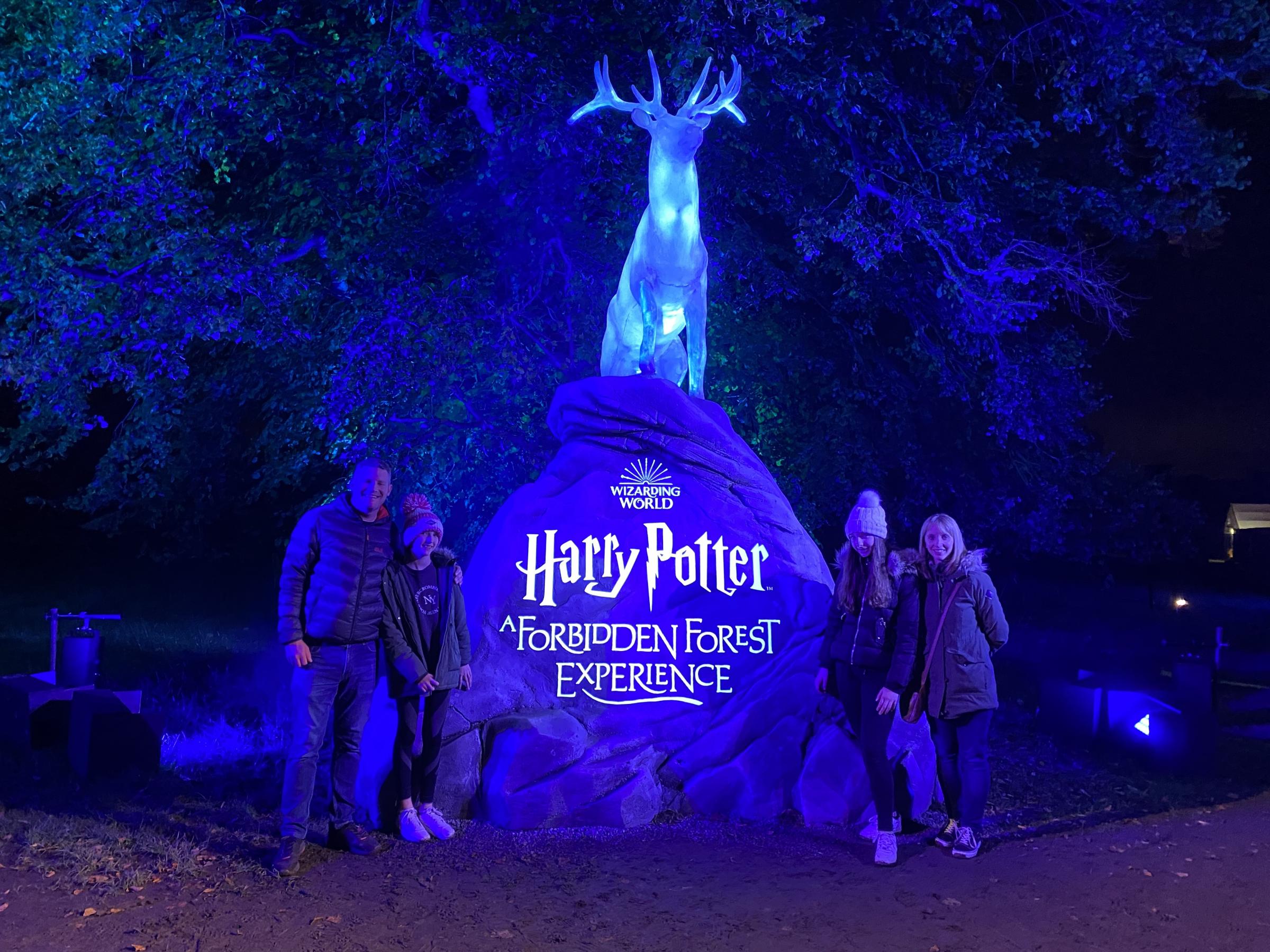 The Jones family at the Harry Potter Forbidden Forest Experience