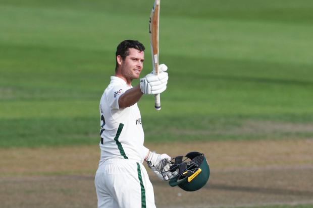 Jake Libby scores a battling century in the LV=Insurance County Championship clash with Derbyshire. Photo: Worcs CCC