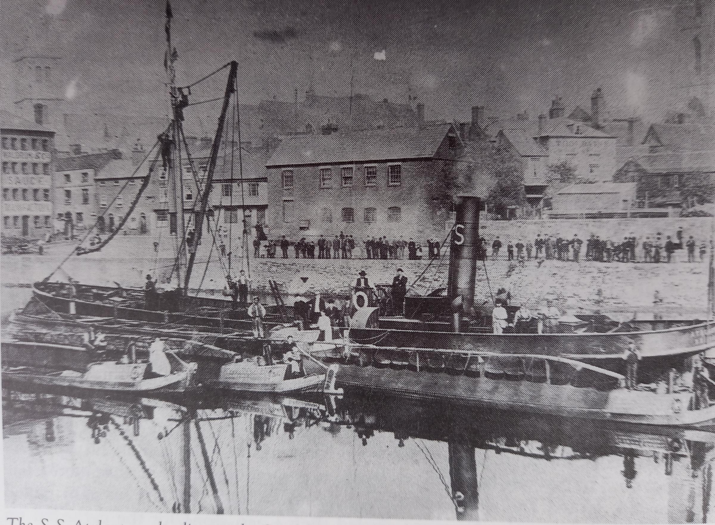 The SS Atlanta unloading on South Quay, Worcester in 1900, the last vessel to dock directly from the coast