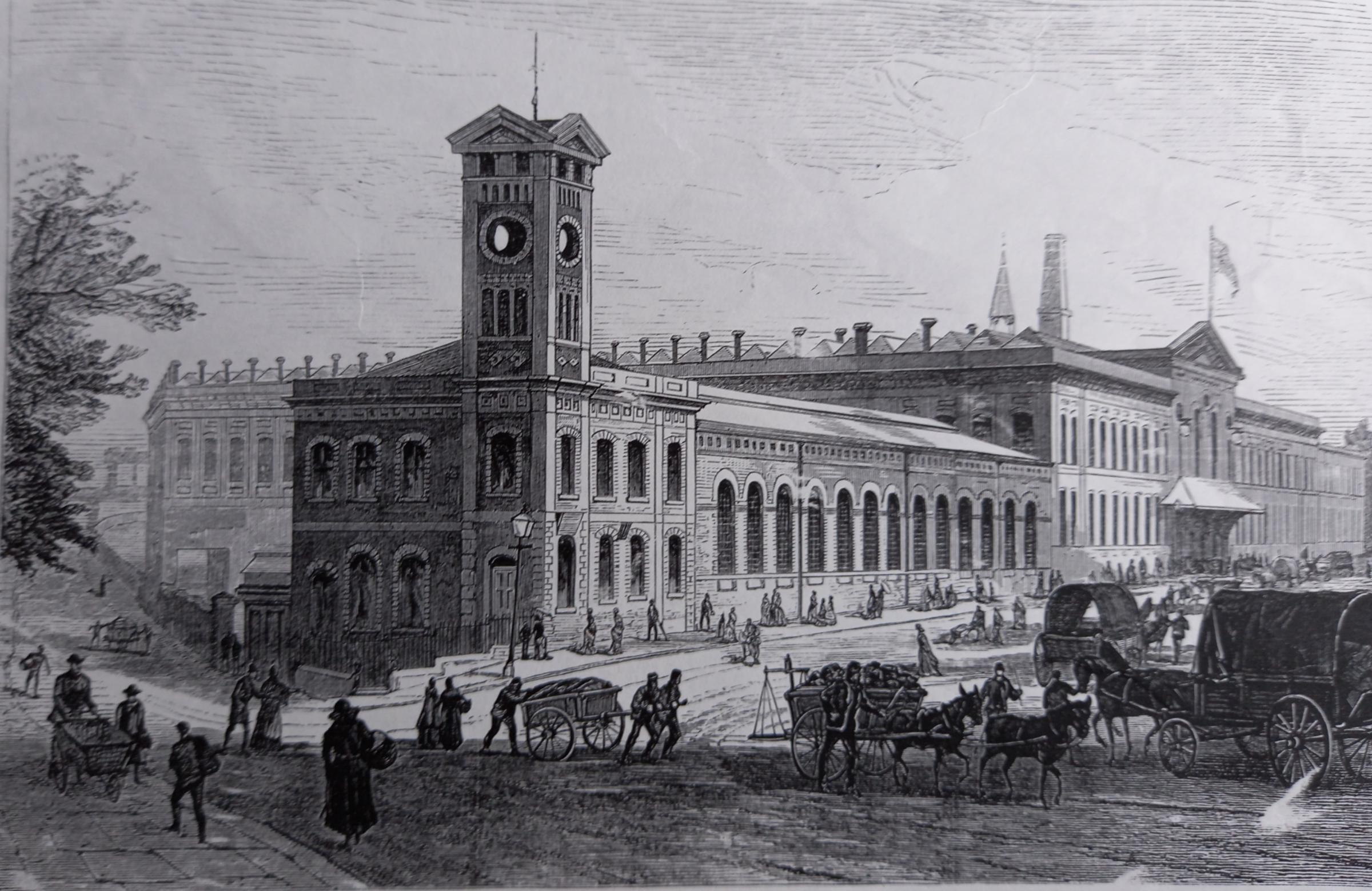 A print in the Illustrated London News of July 29, 1882 to go with a story about “an exhibition of arts and industry at Worcester Exhibition Building on Shrub-Hill”