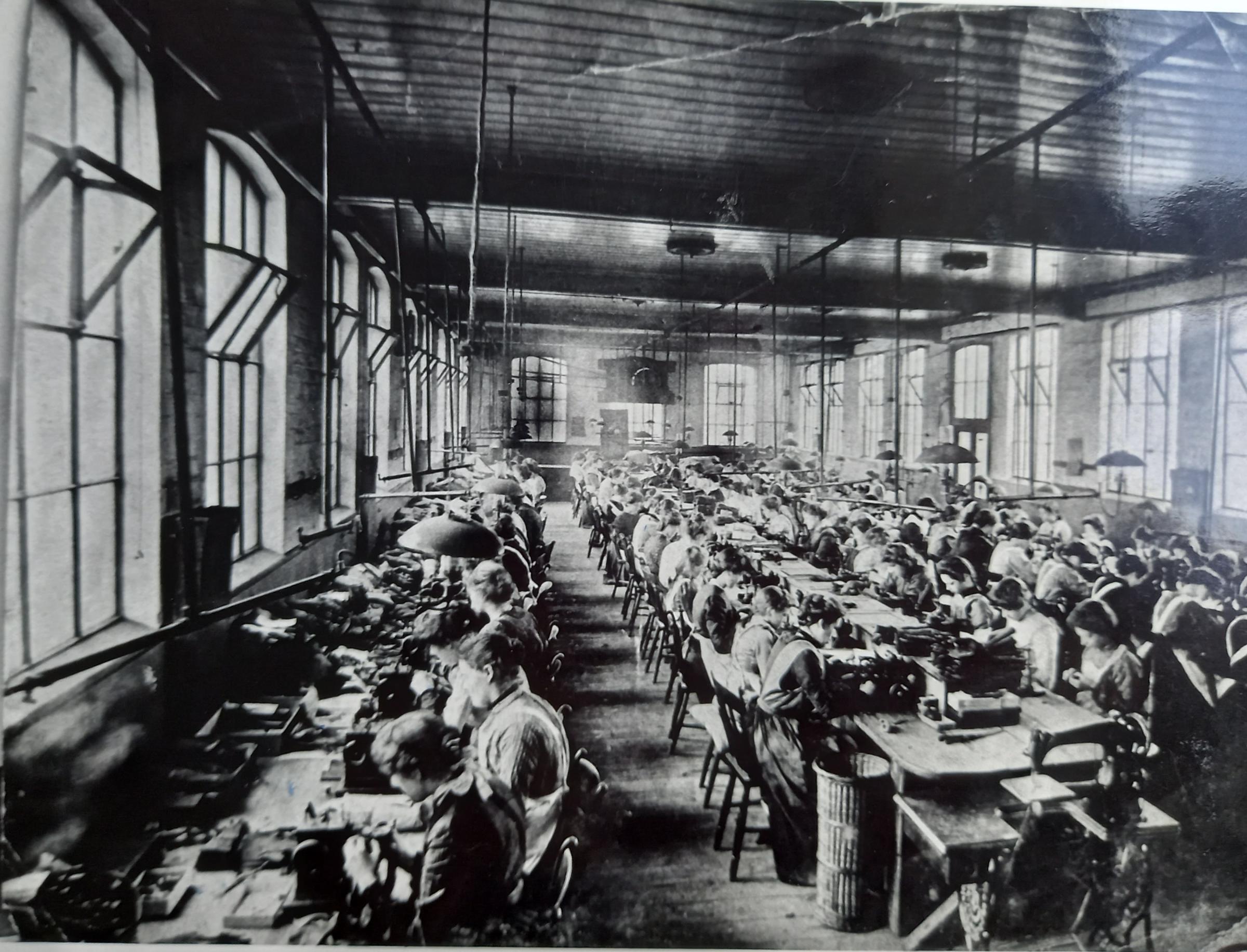 Victorian workers in the Fownes glove factory, now a hotel on City Walls Road