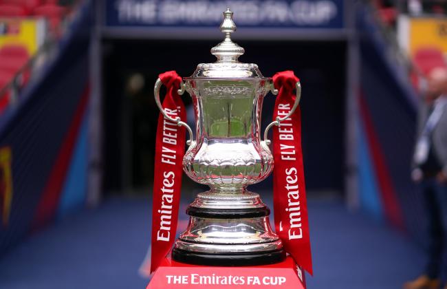 Close up of the official FA Cup Trophy ahead of the FA Cup semi final match at Wembley Stadium, London..