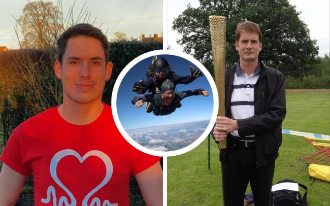 University of Worcester student, Jack Lambert (left), is fundraising for a skydive in memory of his father, Mike Lambert (right).