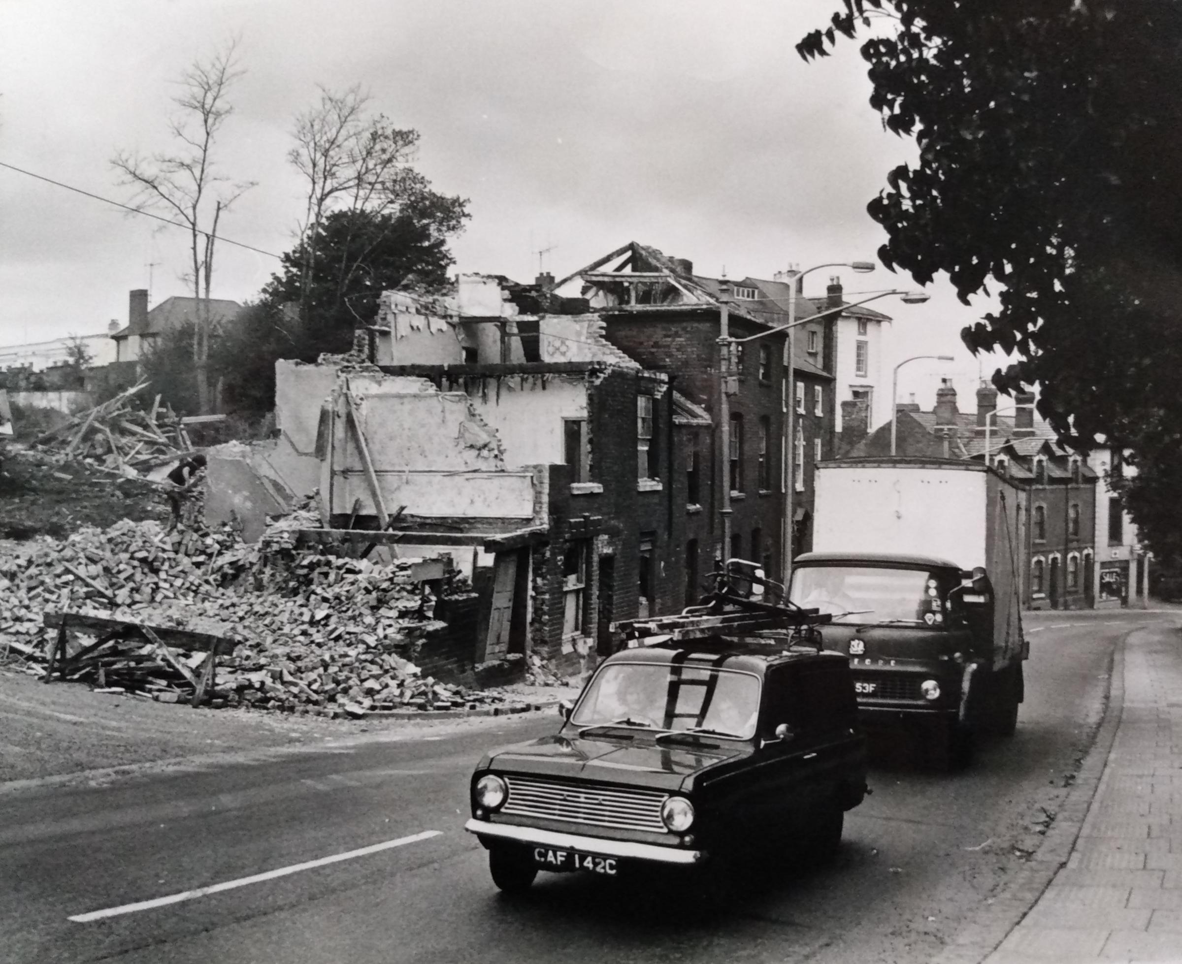On the theme of demolition (we know we’re stretching things a bit here as this is actually London Road), at least the Georgian houses avoided the fate of this block of Victorian buildings in December 1971