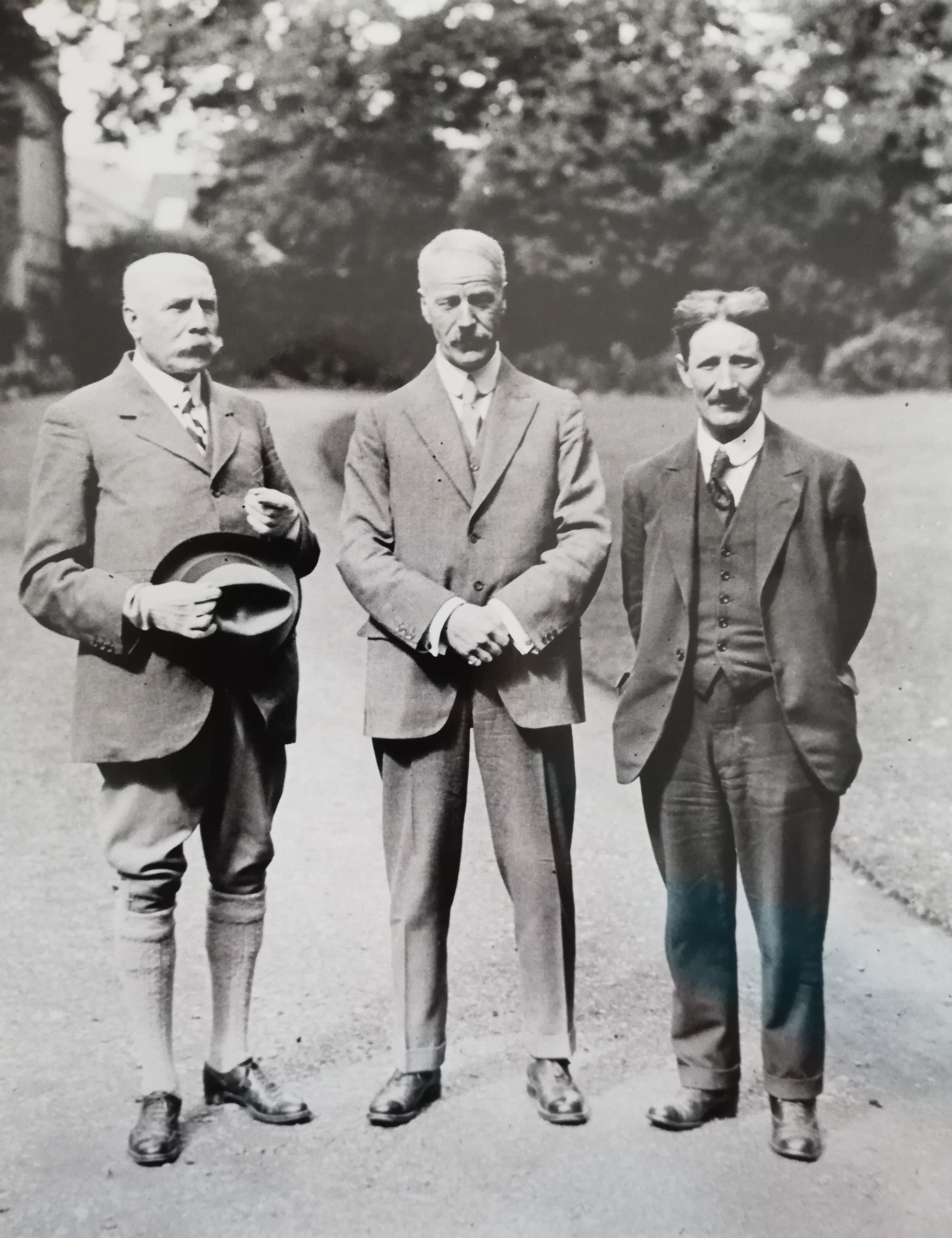 Edward Elgar, Ivor Atkins and violinist WH Reed at the 1920 Three Choirs. TCF archive