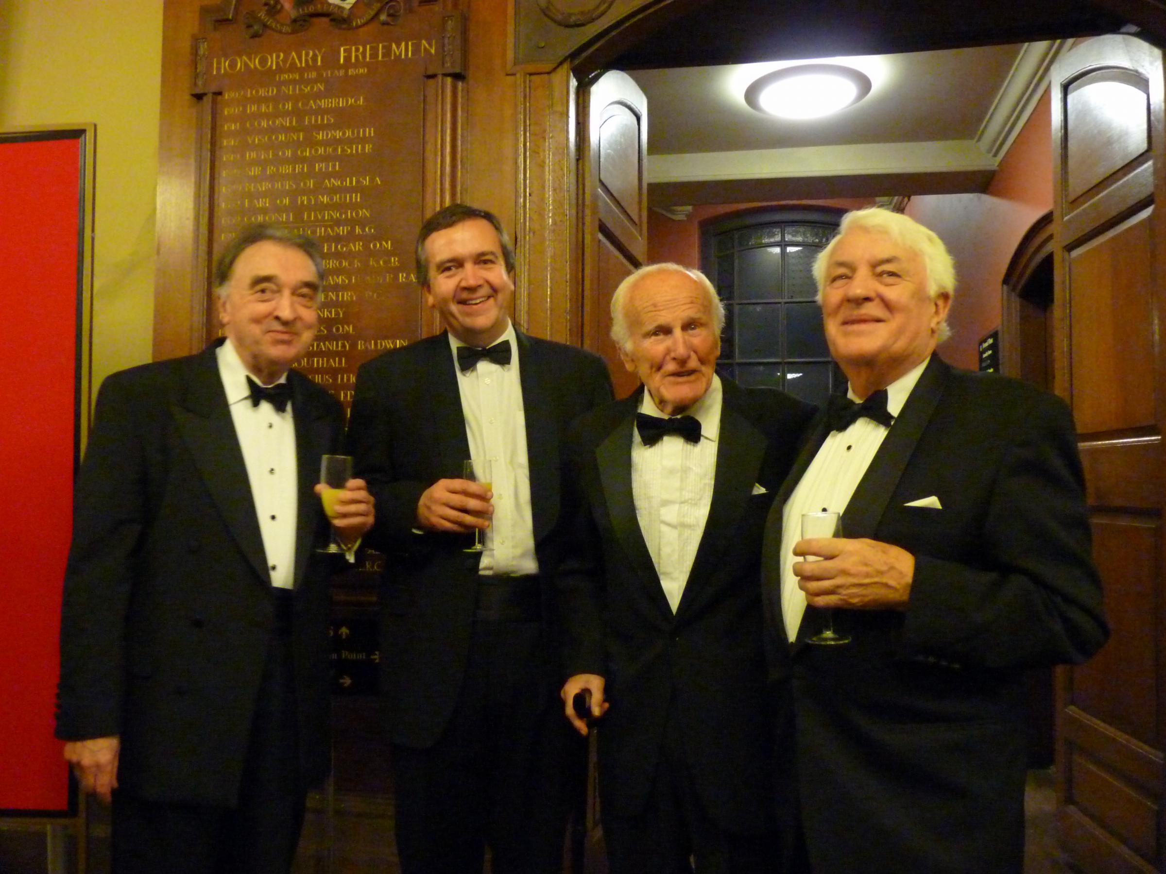 At the Society’s 150th Gala Dinning, four living WFCS conductors: Dr Christopher Robinson, Adrian Lucas, Sir David Willcocks and Dr Donald Hunt. Image Mark Elliston and Patrick Aydon
