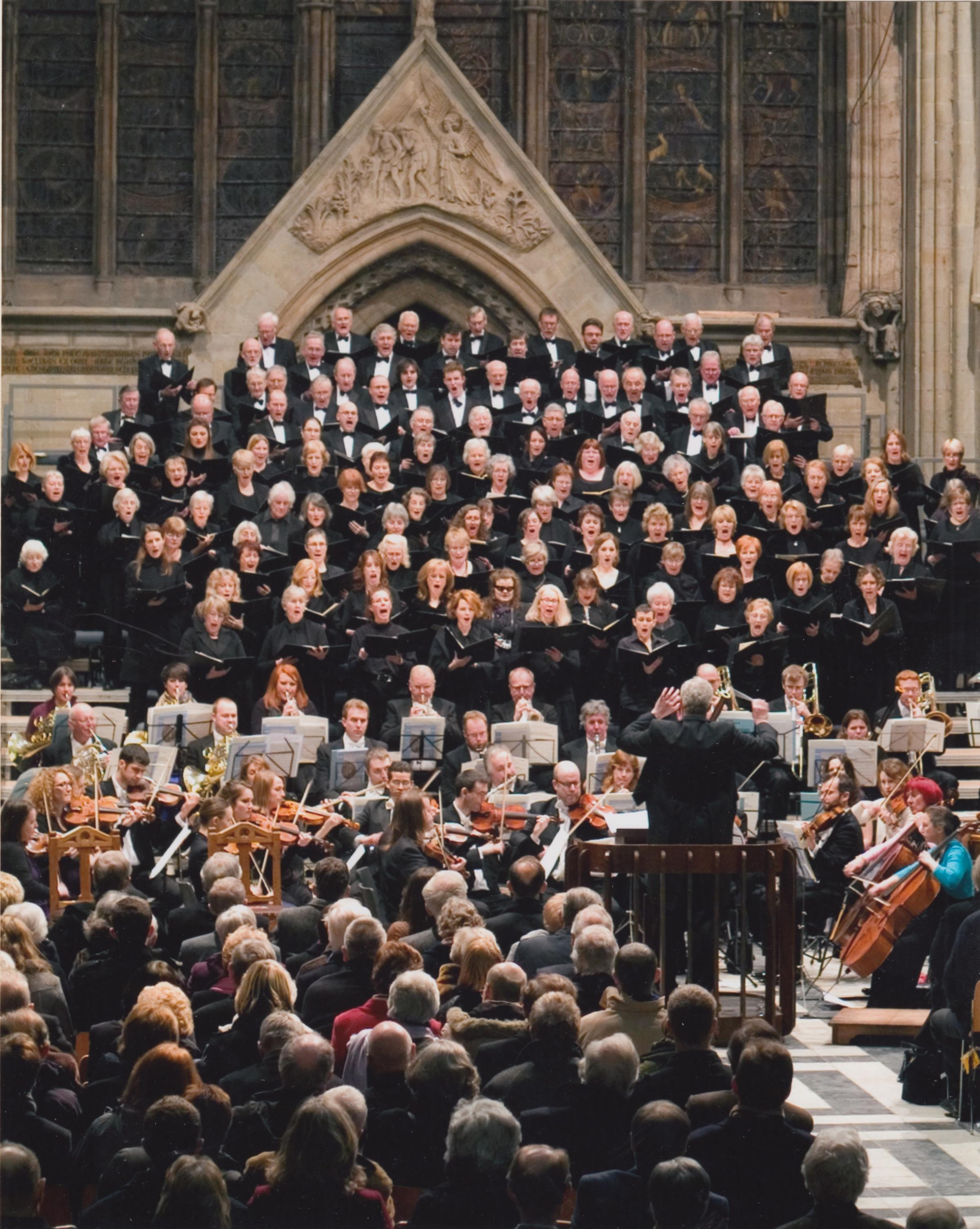 Worcester Festival Choral Society in full voice in 2013. Image WFCS archive