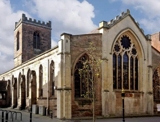 St Helen’s Church in Fish Street dates from the 15th century and is probably Worcester’s oldest church. For many years the County Records Office, it is now a community facility