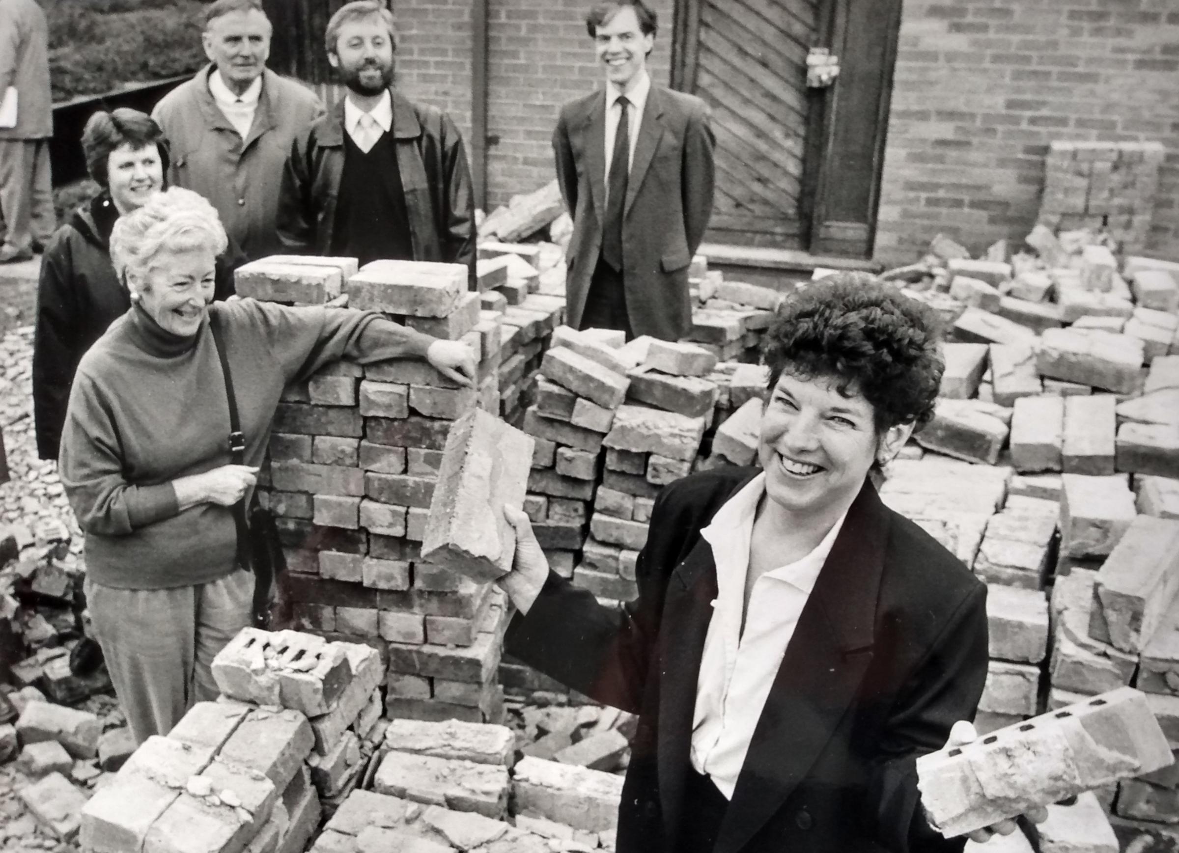 Its just a pile of bricks but its the start of the St Peters village hall in March 1992