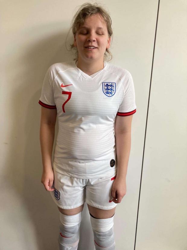Worcester News: Alice after the final match of the day, where she captained England to a 0-0 draw against Sweden