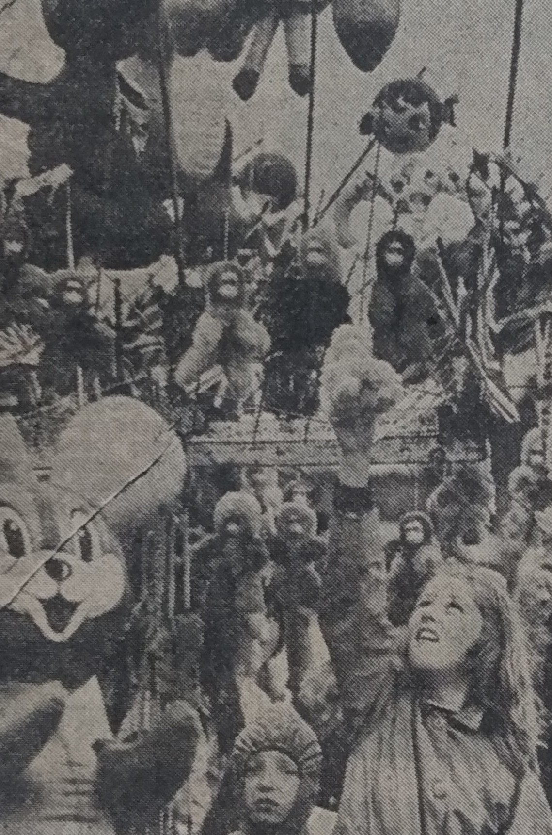 1973 and it rained. But if you wanted a giant balloon or just a monkey on a stick, this was the stall for you