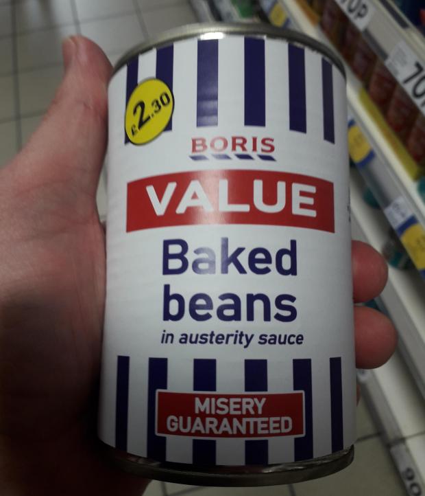 Worcester News: Boris baked beans in austerity sauce