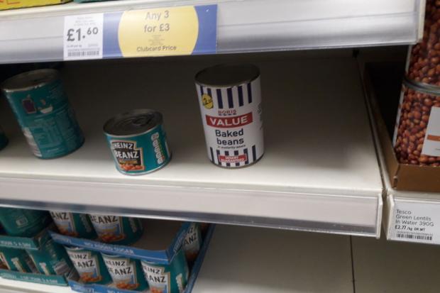 Worcester News: The tin on a shelf in a Tesco Express, Brighton