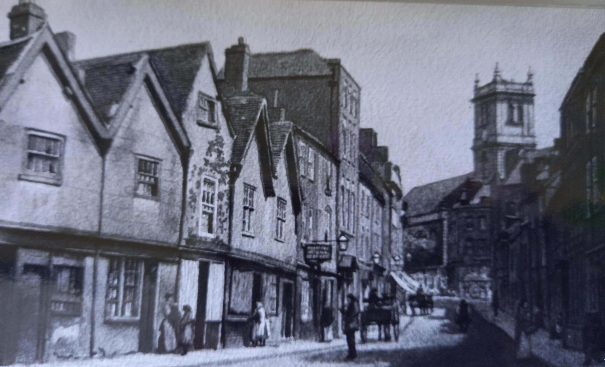 The original Newport Street pictured in 1905 looking up towards All Saints church