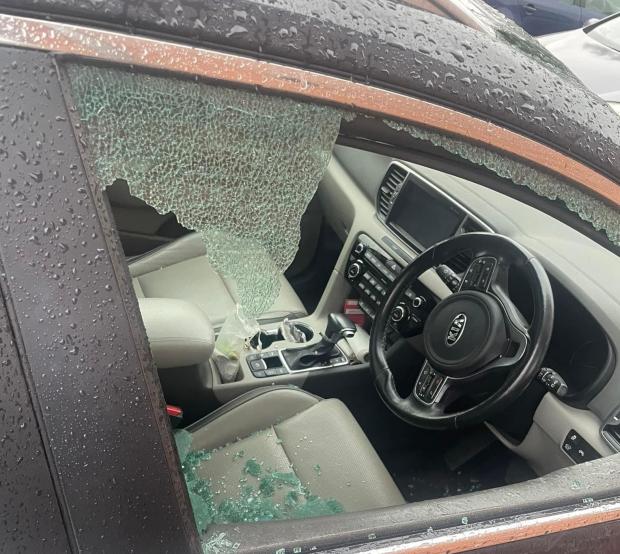 Worcester News: BREAK IN: The Kia broken into, picture from Beata Paczkowska