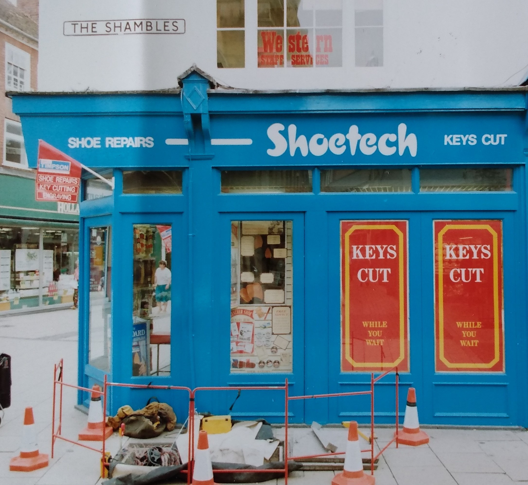 Before Timpsons was the instantly recognisable store on the corner of The Shambles and Mealcheapen Street, Shoetech was the shop in place