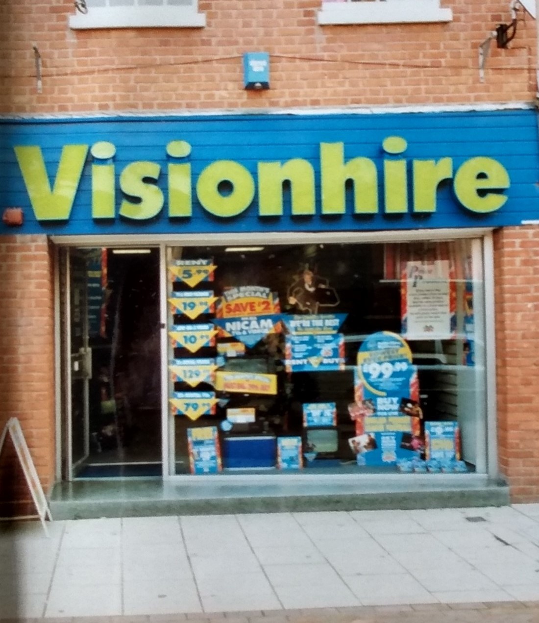 Visionhire was the place to rent TVs, video recorders and so forth