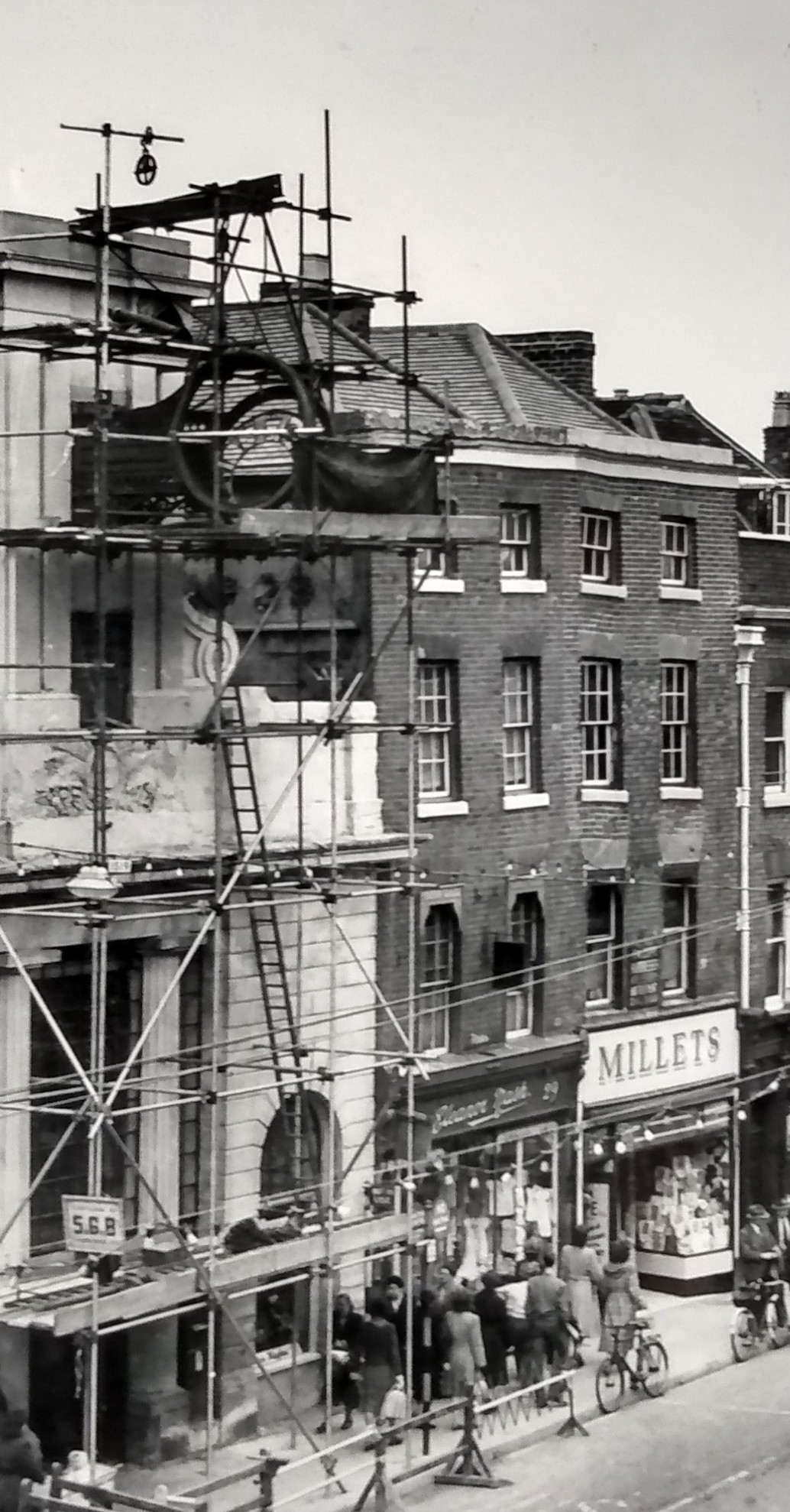 In 1951 Richard Padmore’s famous clock had to be taken down for repair, paid for by the Hardy and Padmore company. Do you remember when Millets, John Lunn and Turners were in Worcester High Street?