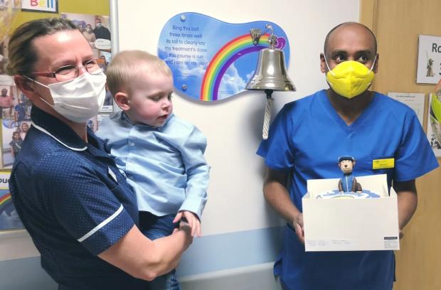 Worcester News: CAKE: Two--year-old Ruben with his cake. Picture: Worcestershire Acute Hospitals NHS Trust